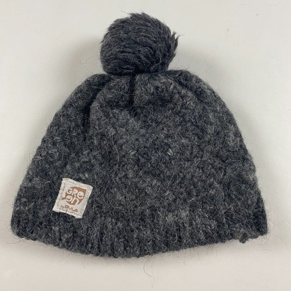 Green by Bula Alpaca Wool Beanie Hat Cap Toque Girls One Size Fits All Gray - Picture 2 of 8